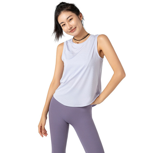 Cross-border sports vest for women summer thin quick-drying yoga short-sleeved sleeveless running fitness clothing loose blouse T-shirt