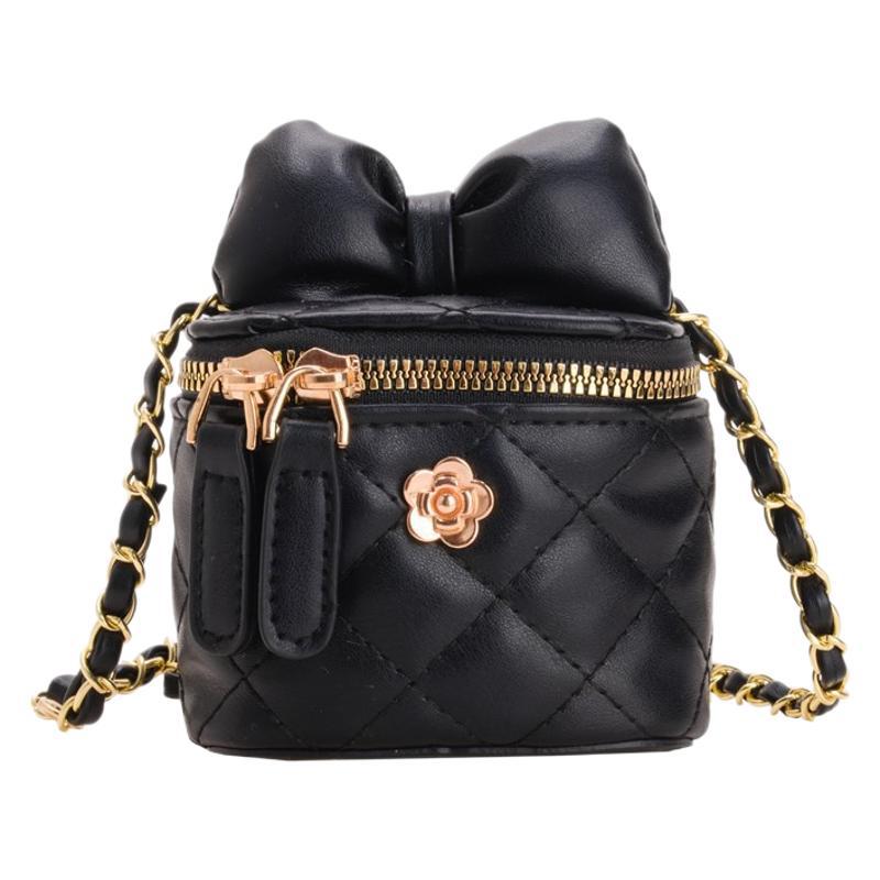 Bolsa de hombro coreana para niños con arco de estilo estilo extranjero bolsas de cadena de diamante lindas mini niñas mochila