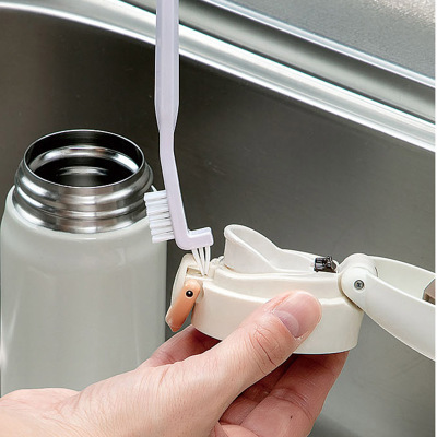 Japan imported thermos cup cover cleaning brush pacifier brush teacup groove gap cleaning brush stain removal cup brush set