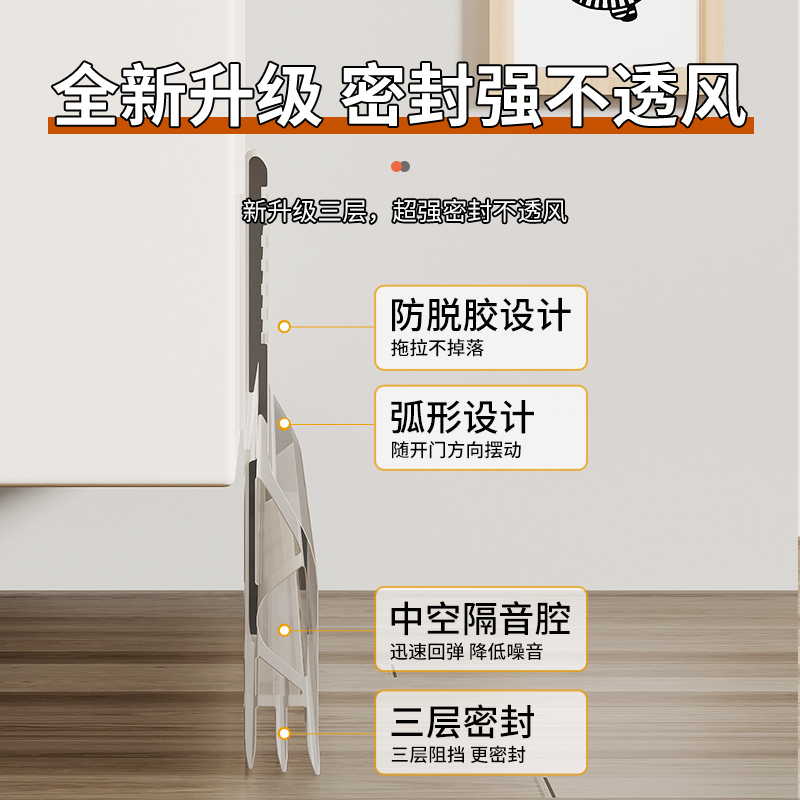 透明门底密封条自粘隔音防虫卧室门缝隙挡板玻璃门胶条门窗挡风条