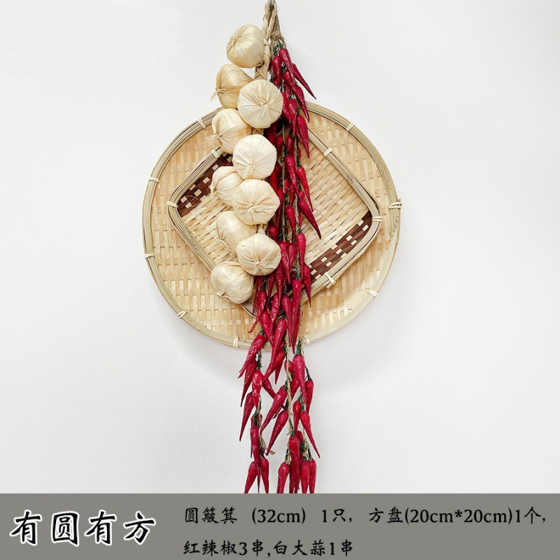仿真蔬菜农家乐装饰五谷杂粮丰登假辣椒串挂件玉米大蒜农作物道具|undefined