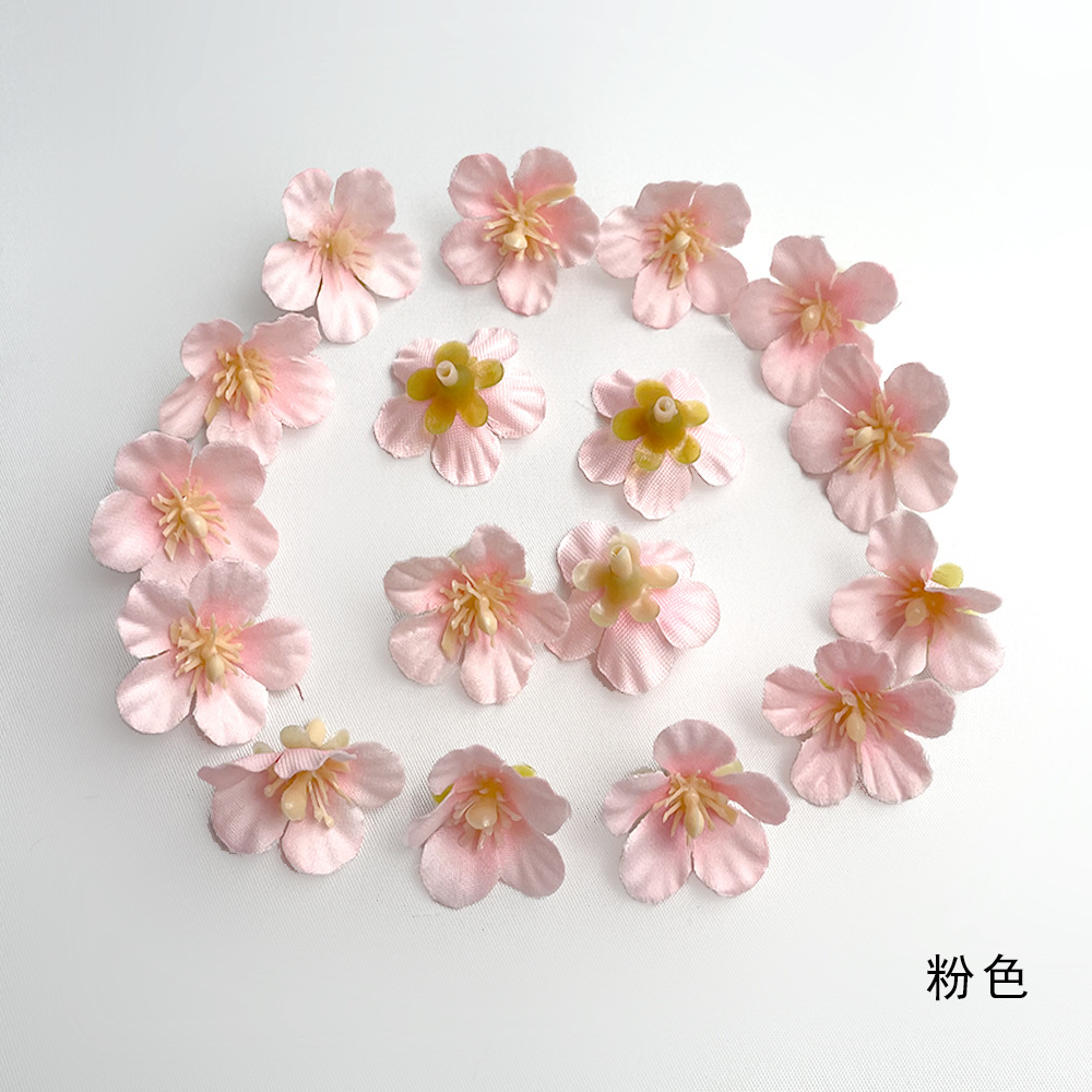 Simulación de flores de cerezo flores DIY pinzas de flores tocado props de disparo antiguo vestido chino decoración de cabello de boda pared de flores