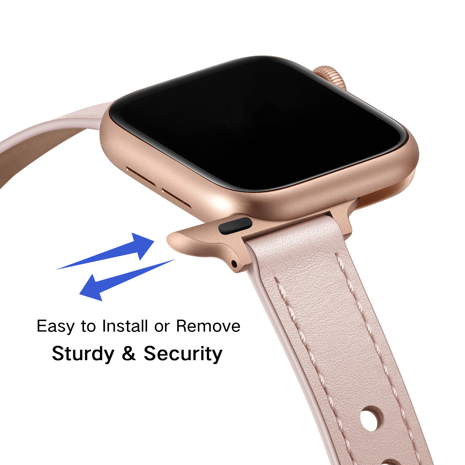 18g Weight Apple watch watchband Classification Genuine leather Material Solid Color Pattern Retro Style Retro Solid Color Apple Watch Watchband 43
