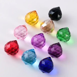 30Mm40Mm Crystal Ball Glass Crystal Loose Beads Lighting Accessories Colorfulful Lighting Ball Bead Curtain Pendant Translucent Door Curtain