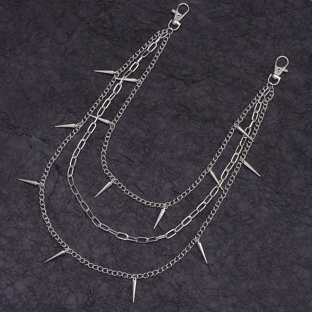 Accessori Punk Style Rivetto Geometrico Pantaloni Hip Hop Trendy Cool Versatile Catena da Vita da Uomo_voghion.com