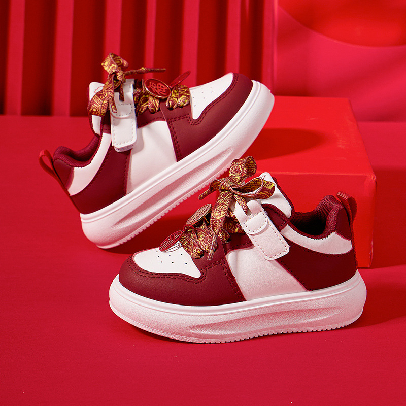 Año Nuevo niños invierno cuero impermeable zapatos deportivos para niños y niñas con terciero calentamiento para niños pequeños y medianos zapatos de corrida