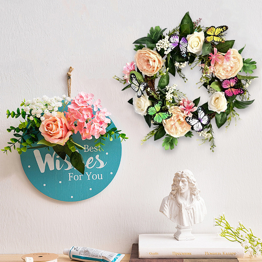 Amazon flor floral artificial decoración festiva de boda simulación peonía brotes de té floral puerta delantera casa colgar puerta transfronteriza