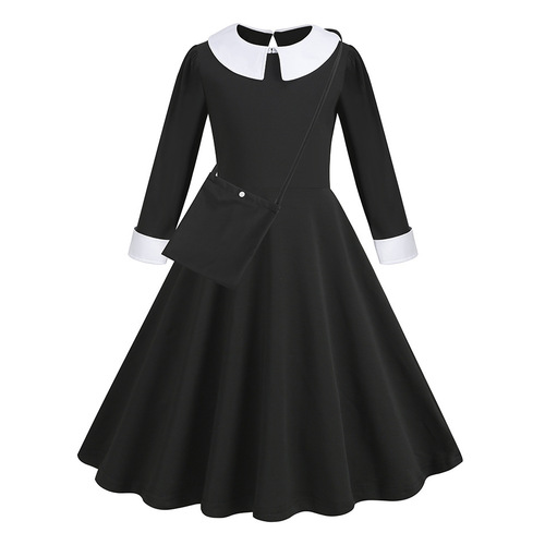 Wednesday Adams cos clothing, black dress, printed skirt, clothing accessories, one size fits all
