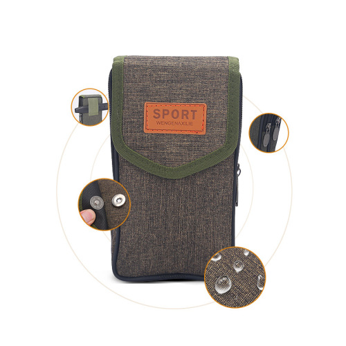 New men's two-layer waterproof oxford cloth waist bag stall coin purse wear belt mobile phone bag manufacturer wholesale