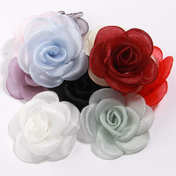Korean Style Mesh Pearl Flower Handmade DIY Camellia Flower Brooch Decoration Accessories Semi-Finished Clothing Accessories