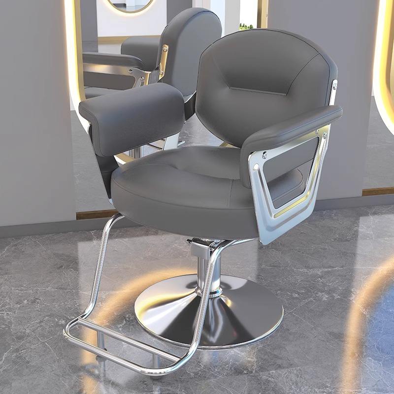 Trendy high-end salon chair—premium hairdressing chair designed for salons, featuring swivel, height-adjustable functionality, and a luxe aesthetic for stylish hairstyling.