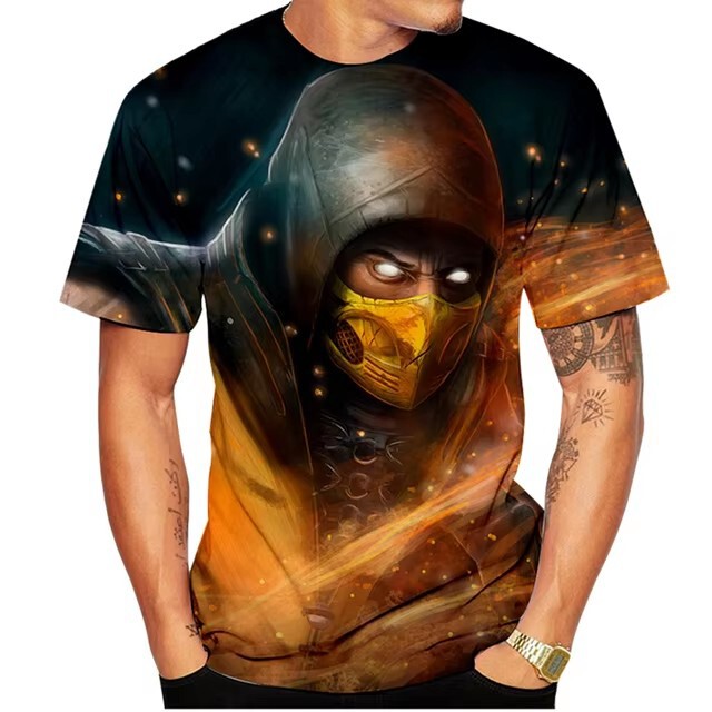 Death Kangba 3d Digital Printing Men's and Women's T-Shirts Cross Border 11 Years Short Sleeve Crewneck Sweatshirt Battle Game Movie