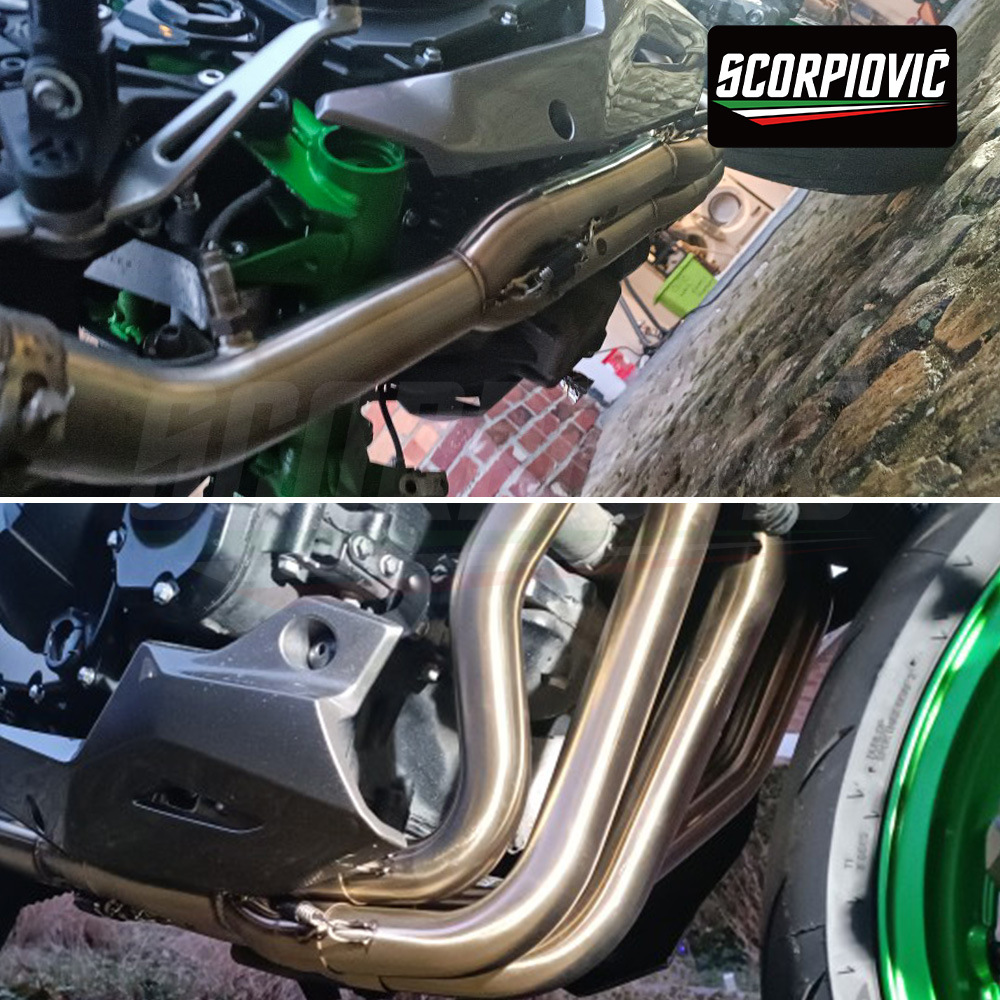 Suitable for Motorcycle Z900 Modification, Z900Se Internal Exhaust with Oxygen Port, Front Section Exhaust Pipe, Connects to the Original Rear Section