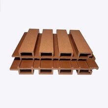 木塑二代共挤PVC塑木围栏庭院户外木栅栏室外格栅板PE木塑外墙板