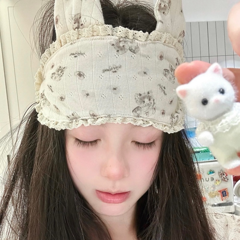 甜妹日系可爱兔耳猫耳朵眼罩甜美少女心发饰头饰拍照|undefined