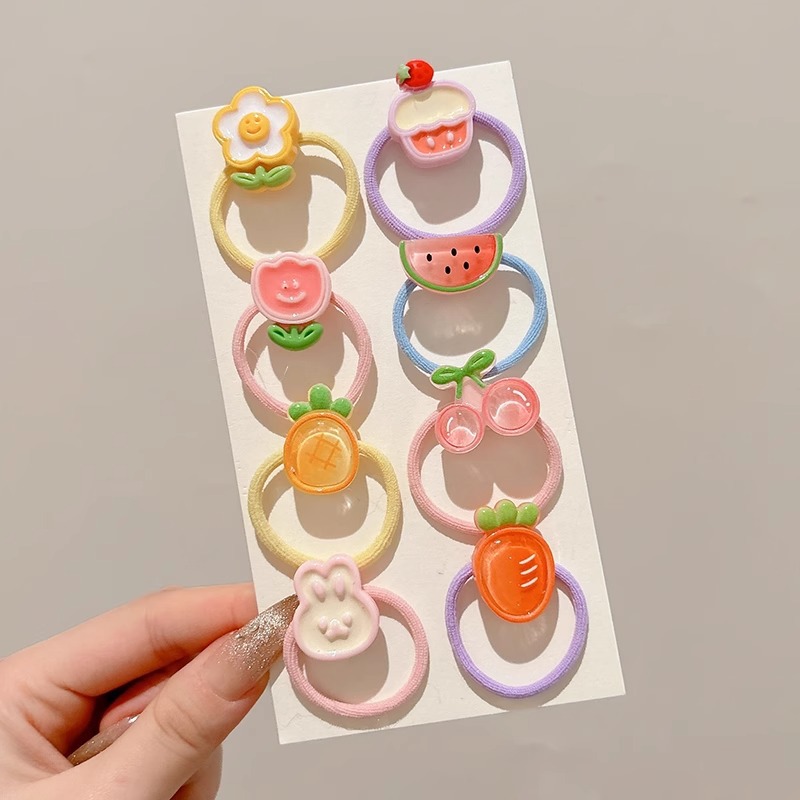 Cuerdas de cabello para niños anillo de cabello de pulgar toque de cabello para bebés cuerdas de cabello para niñas de alta elasticidad no lesionar banda de cabello para niñas