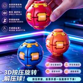 跨境爆款口袋减压球3D打印按压陀螺旋转玩具