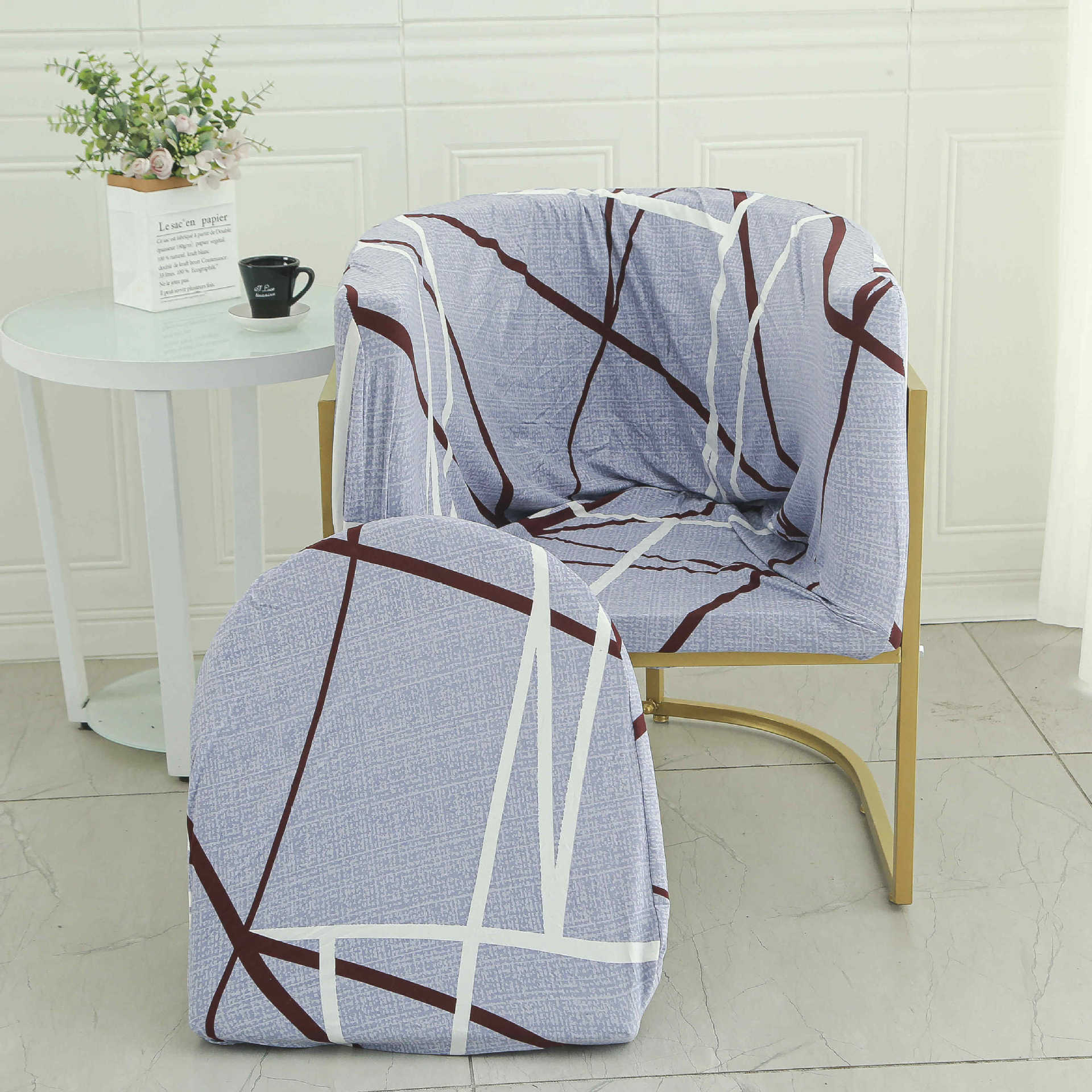 Cubierta de la silla de la mesa de comedor curva universal elástica 2024 nueva funda de la silla de uñas, respaldo, funda de sofá pequeña para el hogar