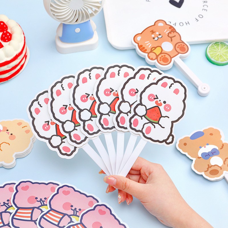 Cartoon cute handheld small round fan for students