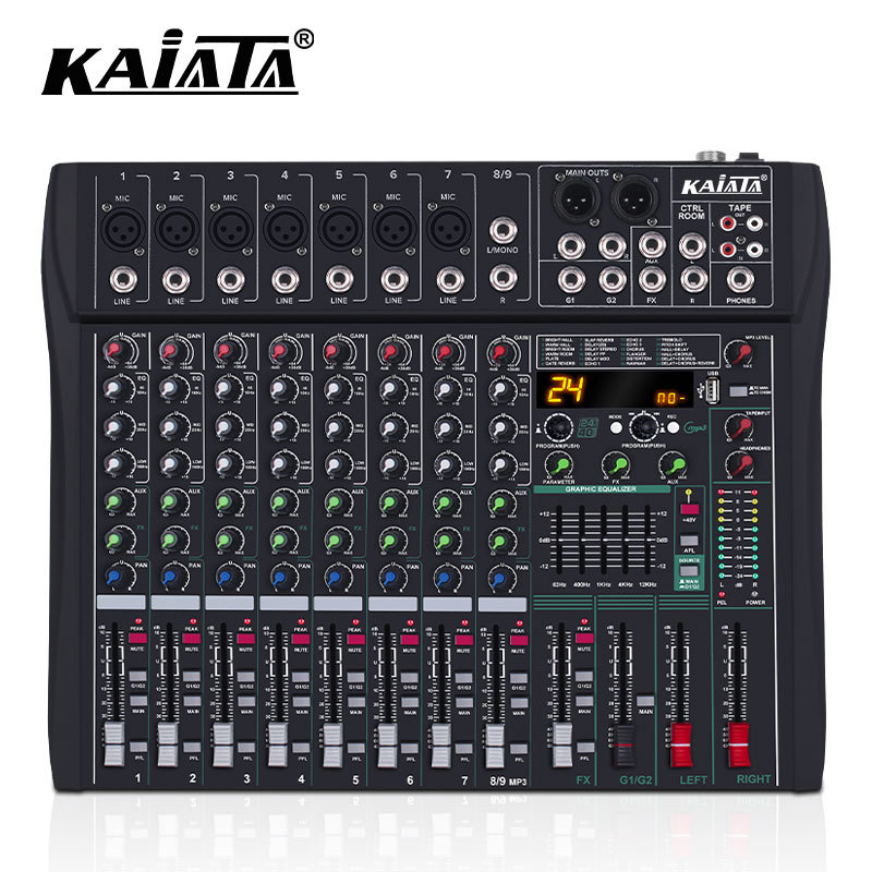 8路调音台舞台演出KTV带MP3蓝牙混响DSP均衡效果可监听专业调音器