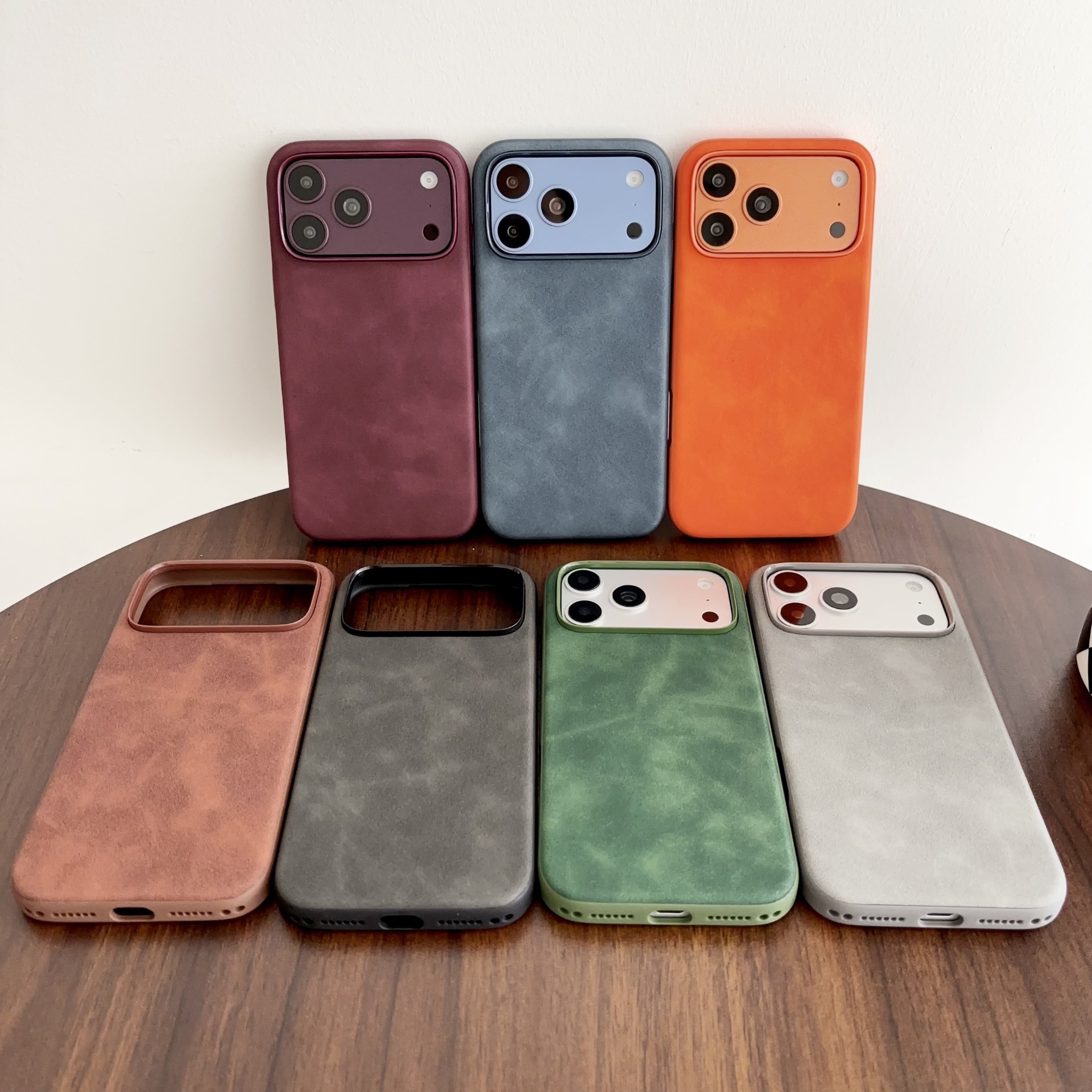 Apple iPhone 17 Pro, 16 Pro, 15, 14, 13 Pro üçün dəri telefon qabı