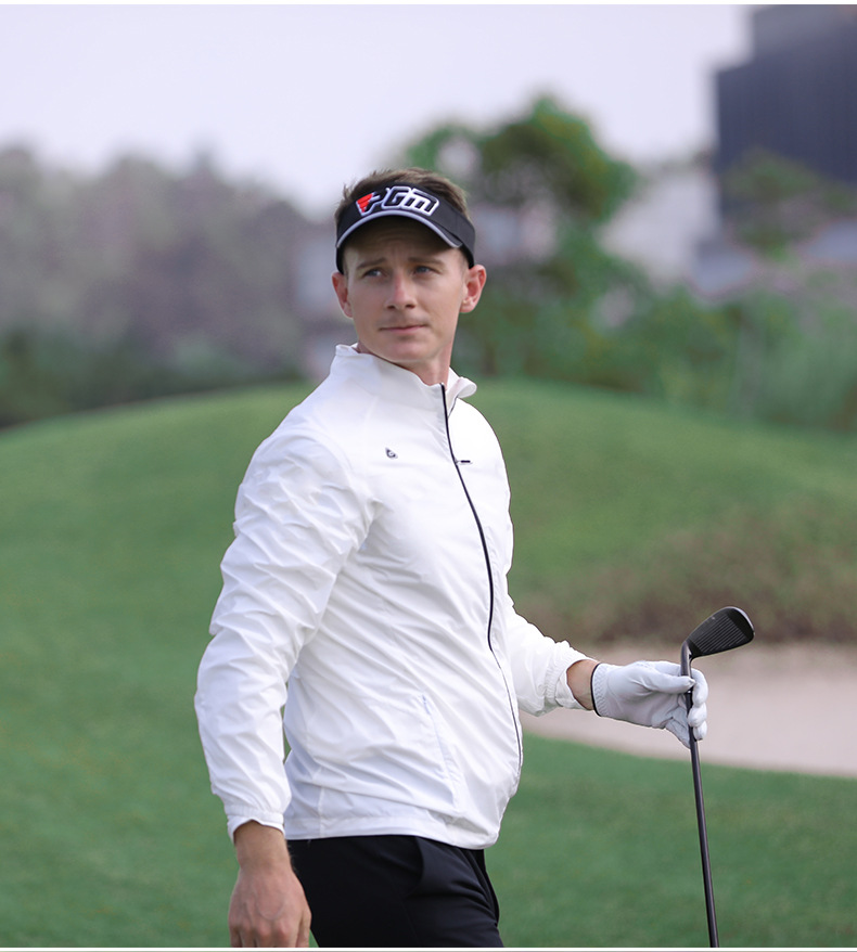Áo khoác chống nắng golf nam PGM dài tay thoáng khí — Áo khoác dài tay nam YF365 màu xanh trái cây, YF365 Áo khoác nam dài tay màu xám, YF365 Áo khoác nam dài tay màu trắng chi tiết 6
