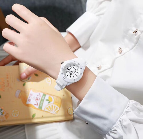 Academy-style Patch Dog KT Cat Watch Fairy Little Pa Cartoon Watch Pure White Student Watch Girlfriend and Best Friend