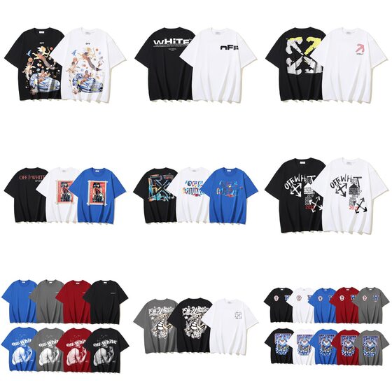 25 spring and summer new OW arrow big collection trend short sleeve T-shirt couples men and women with a generation of batch burst tide