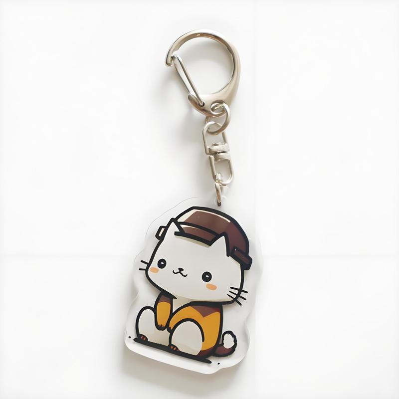 漫画版猫周辺アクリルキーホルダーかわいい子猫座りシリーズキーホルダーカップルペンダント装飾|undefined
