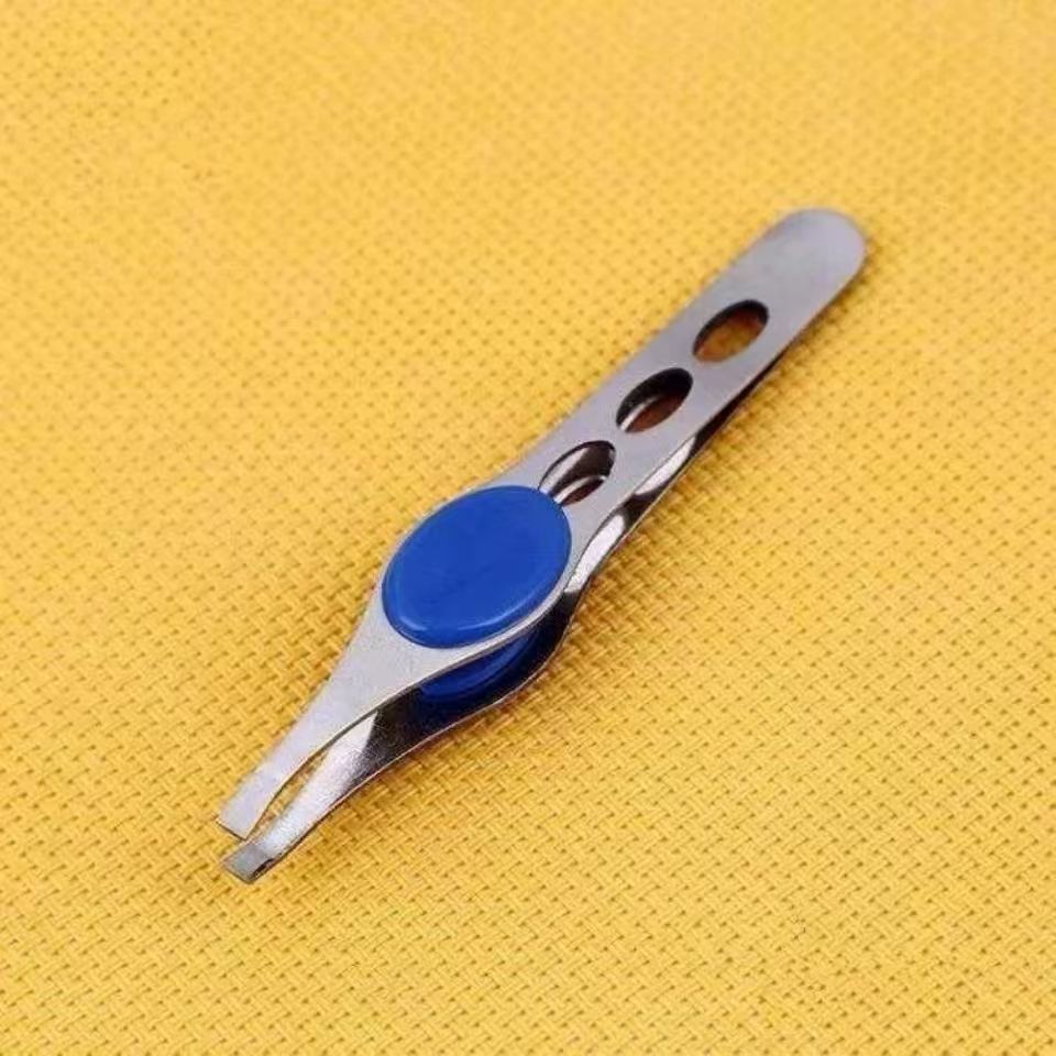 Barba de extracción artefacto espeso ceja pinza de pelo nasal pinza de pelo pinza de barba pinza de pelo para hombres y mujeres boca plana inclinada