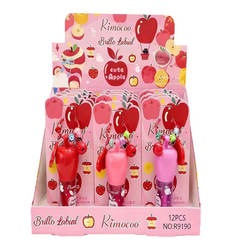 Rimocoo comercio exterior transfronterizo nuevo esmalte labial hidratante perdurable colgante de dibujos animados manzana frutas lipstick