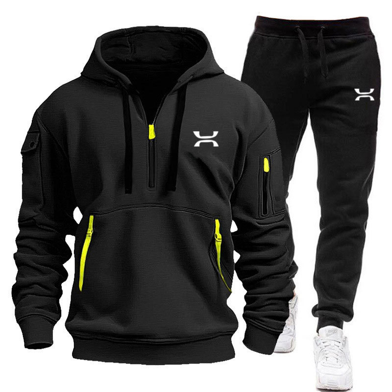 2024 Autumn and Winter New Cross-border Independent Station Men's Sports suit Sweater Sports Pants suit Outdoor Sports Running