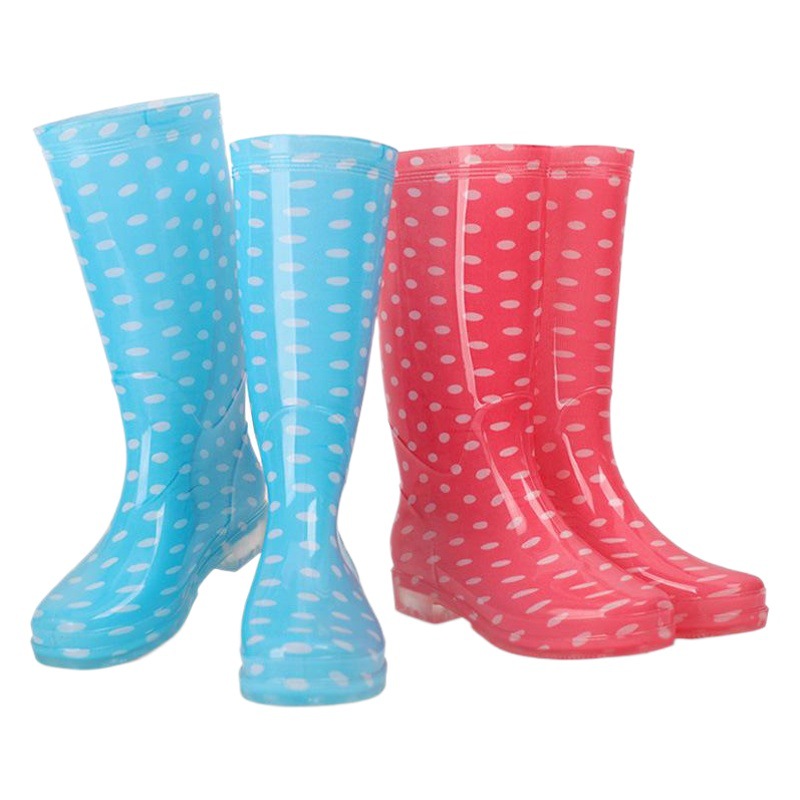 Hot sale adult non-slip waterproof wear-resistant fashion high barrel rain boots plus velvet cotton water shoes PVC rain boots ladies