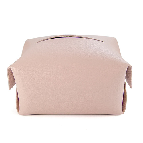 Creative Car Mount Tissue Box, Hotel and Restaurant Desktop Advertising Tissue Bag, Foldable PU Leather Tissue Pouch