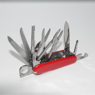 Red 17 Multifunctional Knife 91mm Multifunctional Knife Outdoor Camping Saber Stainless Steel 30 Function Tool