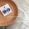 Rainbow fragments Korean color shell round fashion niche design summer 925 irregular earrings earrings