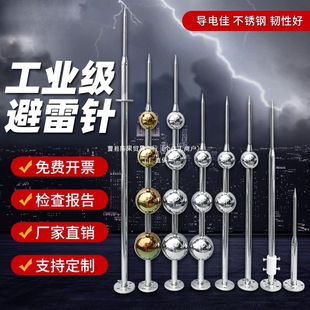 Stainless Steel Lightning Rod Roof Outdoor Lightning Rod Rural Home Villa Industrial Grade Lightning Arrester Outdoor Array