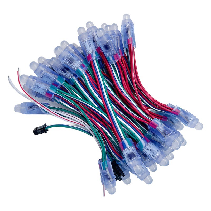 12mm pegamento relleno impermeable LED a todo color luz expuesta cadena 5V12V perforado palabra luminosa luz del pixel decoración de Navidad brillo