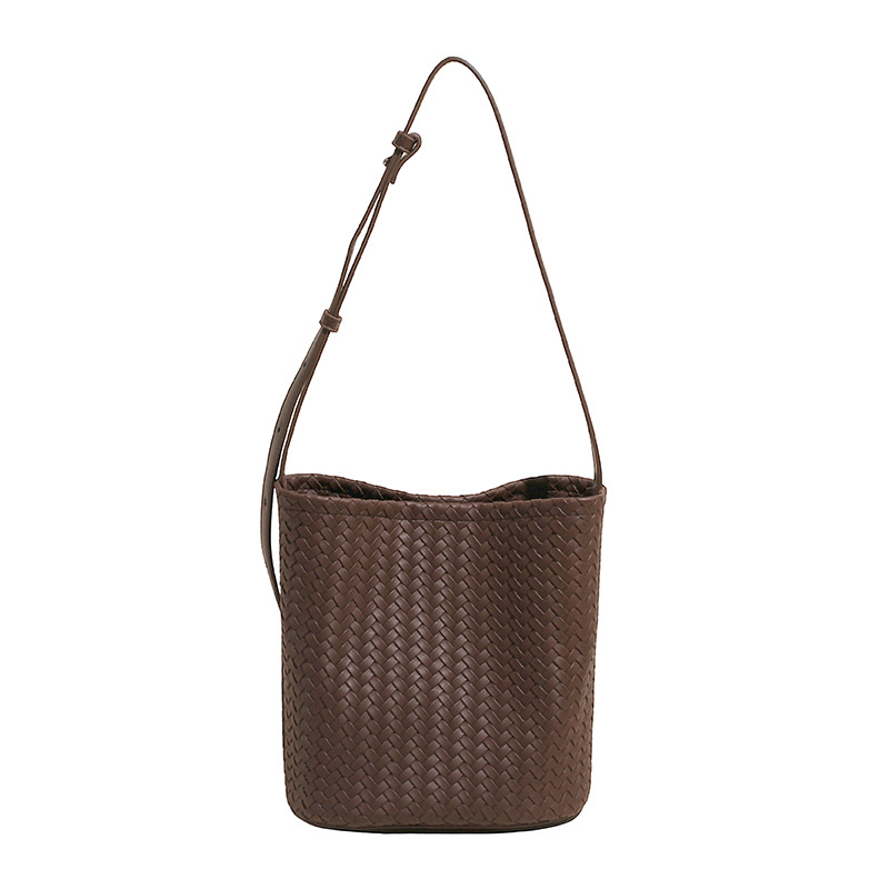 Bolso de cubo de textura transfronteriza 2025 verano nuevo bolso femenino retro tejido patrón bandolera moda niño-madre bandolera