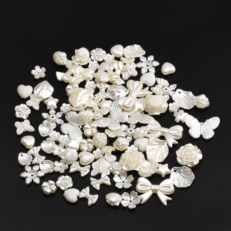 Abs Special-Shaped Imitation Pearl Mobile Phone Case DIY Beaded Petals Baroque Creative Material Jewelry Accessories Loose Beads