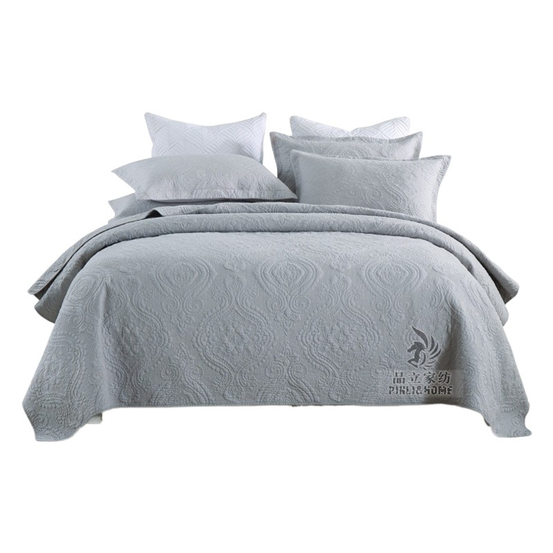 Cross-Border American-Style Light Luxury Double-Sided Pure Cotton Bed Cover, Suitable for All Seasons, Export-Quality All-Cotton Summer Quilt and Bed Sheet Three-Piece Set
