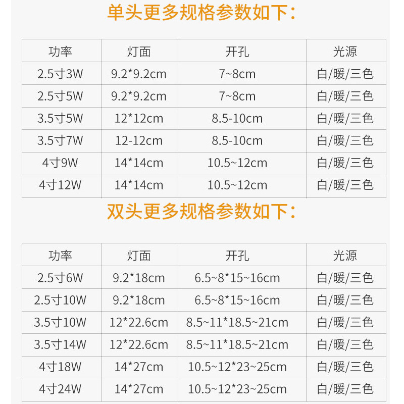 (2개) LED 더블 다운 라이트 천장 그릴 라이트 직사각형 스포트라이트 임베디드 천장 라이트 더블 로우 버킷