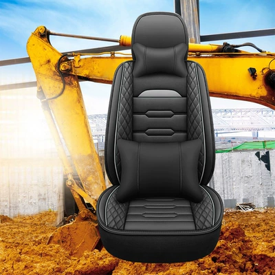 Universal seat cover – Leather Seat Cover, Crane Forklift - gray-deluxe-edition-single-seat