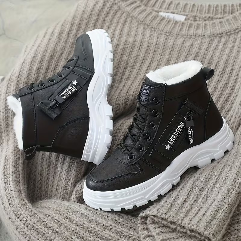 Zapatos de algodón de mujer transfronterizos zapatos de altura de mujer zapatos de invierno de moda de tamaño grande zapatos casuales cómodos botas de alta altura Martin