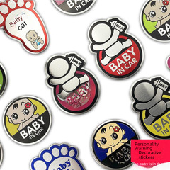 Car interior BABY IN CAR sticker, baby sticker, pregnant woman personalized warning metal car decoration sticker