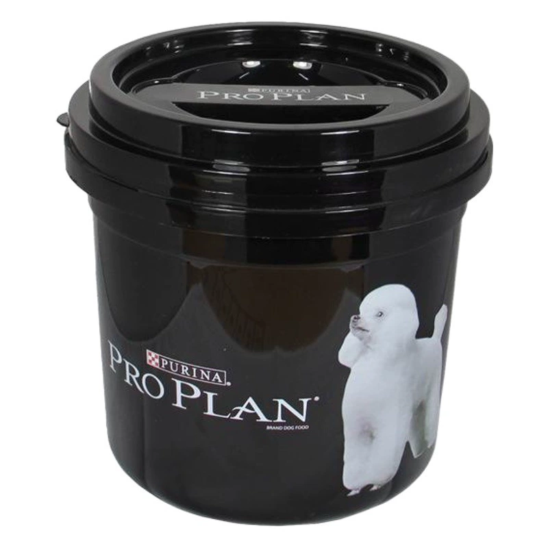Производитель поставляет оптом пластиковое герметичное ведро для корма для собак объемом 4,5 кг с крышкой, круглое, для хранения зерна и других товаров для животных.