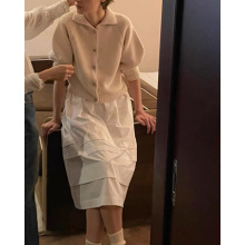 2024【现】韩东大门春夏新款NOT*INGWRIT*松紧腰系带A字半身裙女