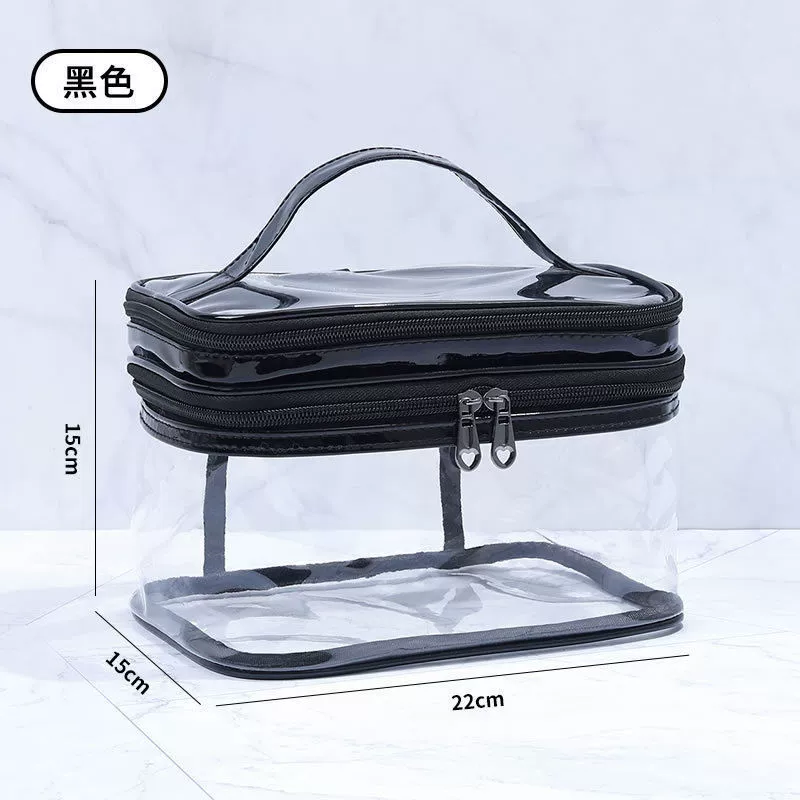 Handheld Cosmetic Bag, Universal Storage System, Double-Layer 25×20×2 cm Portable Organizer