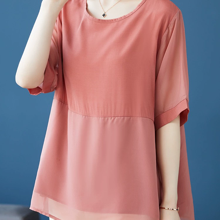 Ограниченная цена + 12 + небольшое видео 2021 летний свободный утягивающий пуловер с вышивкой шифоновая рубашка для женщин