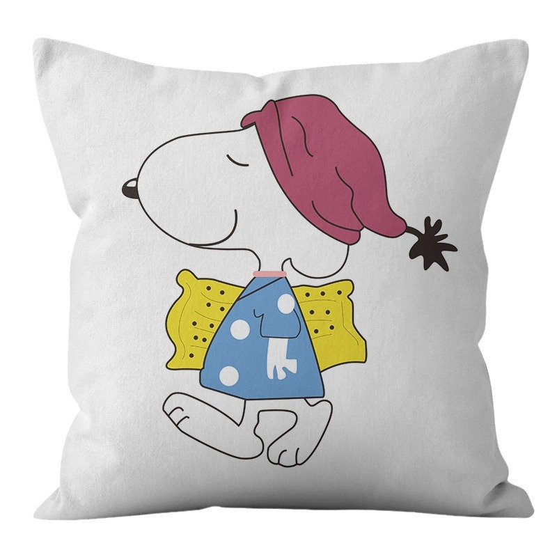 Animación dibujos animados Snoopy almohada cubierta sofá sala de estar dormitorio cojín almohada decoración del hogar simple almohada cubierta